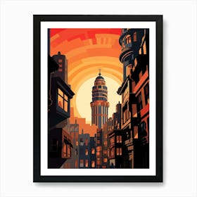 Galata Tower Pixel Art 3 Art Print