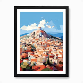 Athens, Greece, Geometric Illustration 1 Art Print