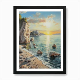 Sunset On The Beach 1 Art Print