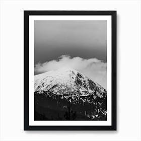 Misty Snowy Mountain Art Print