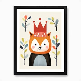 Little Red Panda 7 Wearing A Crown Art Print