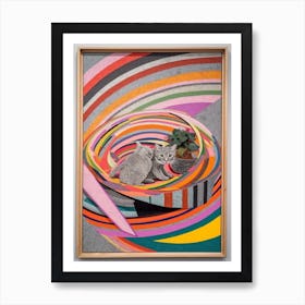 Heather With A Cat 3 Abstract Expressionist Art Print