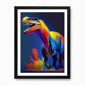 Cryolophosaurus 1 Primary Colours Dinosaur Art Print