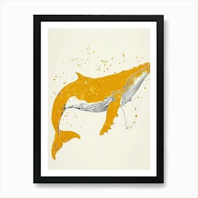 Yellow Humpback Whale 2 Art Print