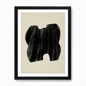 Black Bold Object On Beige 08 Art Print