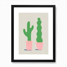 Minimal abstract botanical cactus Art Print