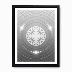 Geometric Glyph in White and Silver with Sparkle Array n.0220 Art Print