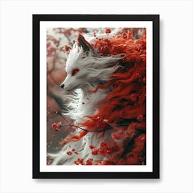 Beautiful Fantasy White Fox 22 Art Print