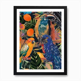 Tropical Jungle Birds Art Print