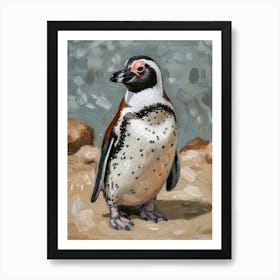 African Penguin Saunders Island Oil Painting 1 Art Print