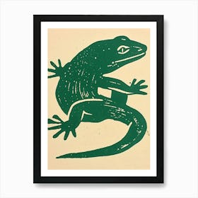 Blue African Fat Tailed Gecko Bold Block 2 Art Print