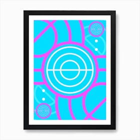 Geometric Glyph in White and Bubblegum Pink and Candy Blue n.0061 Art Print