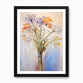 Abstract Flower Painting Agapanthus 1 Art Print