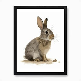 Argente Rabbit Nursery Illustration 2 Art Print