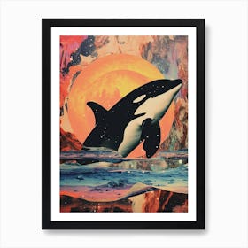 Orca Whale Space Photographic Collage 1 Art Print
