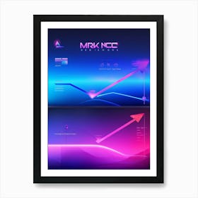 Abstract Navigation Arrows Digital Interface Design Fluid Lines Intersecting Gradient Colors Shif (4) Art Print