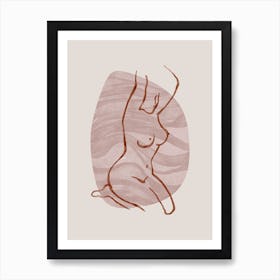Naked Woman Line B Art Print