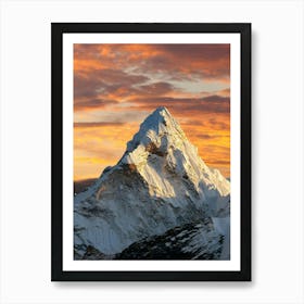 Everest At Sunset Art Print
