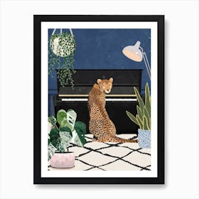 Cheetah Piano Art Print