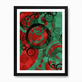 Red And Green Swirls Art Print