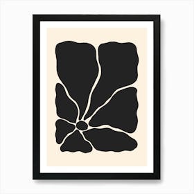 Abstract Flower 03 - Black Art Print