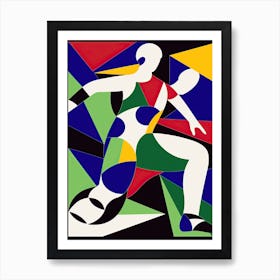 Football Soccer In The Style Of Matisse 1 Art Print