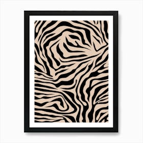 Zebra Stripes Beige And Black Art Print