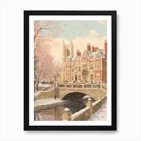 Vintage Winter Illustration Cambridge United Kingdom 1 Art Print