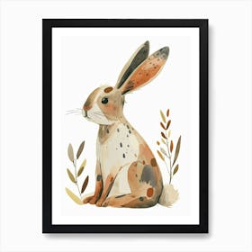 Harlequin Rabbit Kids Illustration 4 Art Print