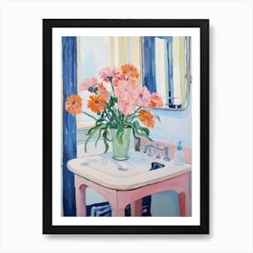 A Vase With Gerbera, Flower Bouquet 4 Art Print