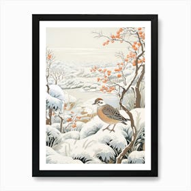 Winter Bird Painting Partridge 1 Art Print