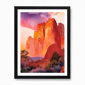 Garden Of The Gods Watercolour 2 Art Print