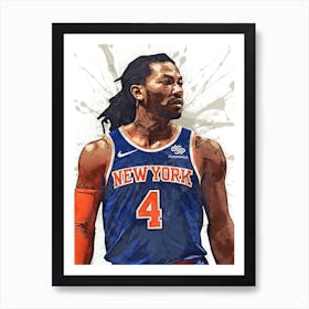 Derrick Rose New York Knicks 1 Art Print