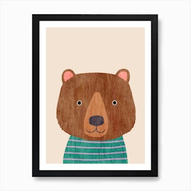 Bear Cream Nursery Art Print