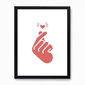 Lover Heart Fingers Cute Korean Pop Gesture Art Print