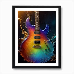 Electric Guitar In Water 1 Art Print