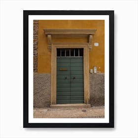 Mint Green Door In Verona Italy Art Print