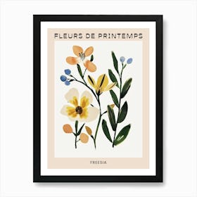 Spring Floral French Poster  Freesia 1 Art Print