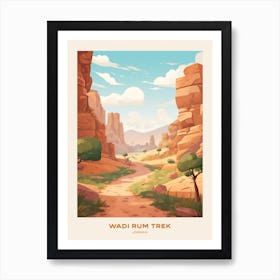 Wadi Rum Trek Jordan Hike Poster Art Print