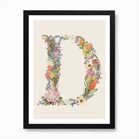 D Oat Alphabet Letter Art Print