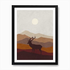 Deer In The Mountains 14 Art Print