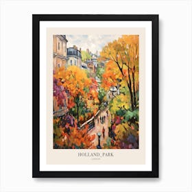 Autumn City Park Painting Holland Park London 2 Poster Art Print