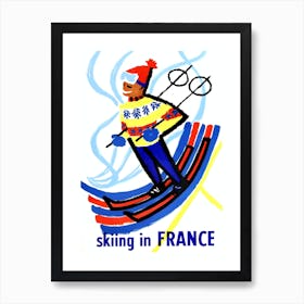 Skiing In France Art Print