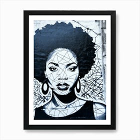 Graffiti Mural Of Beautiful Black Woman 12 Art Print