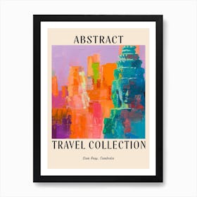 Abstract Travel Collection Poster Siem Reap Cambodia 3 Poster