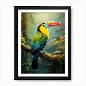 Perched in Paradise: Toucan Jungle Bird Art Art Print