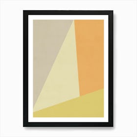 Abstract Yellow And Grey - 03 Art Print