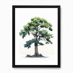 Sequoia Tree Pixel Illustration 4 Art Print