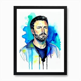 Ben Affleck In Gone Girl 2 Watercolor Art Print