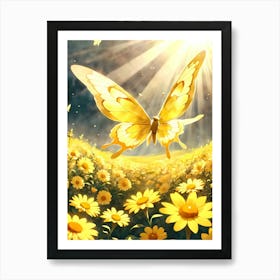 Butterfly In The Field Art Print